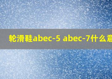 轮滑鞋abec-5 abec-7什么意思